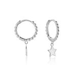 Cr&eacute;oles Taara Argent Blanc - Boucles d'oreilles pampille Femme | Marc Orian