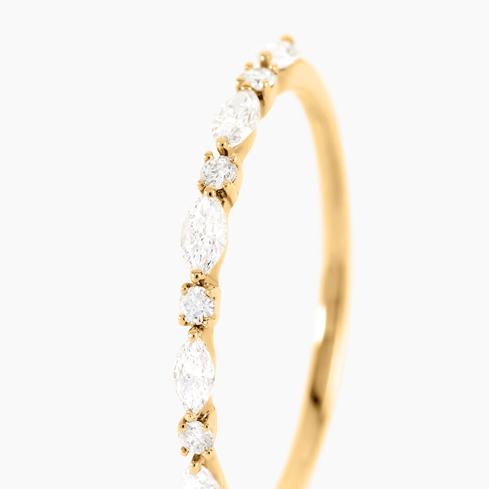 Alliance Gaetano Or Jaune Diamant Synth&eacute;tique - Alliances avec pierres Femme | Marc Orian