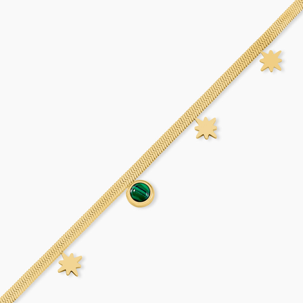 Bracelet Acier Doré Malachite - Bracelets chaînes Femme | Marc Orian