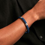 Bracelet Jourdan Kamen Cuir Bleu - Bracelets cuir Homme | Marc Orian