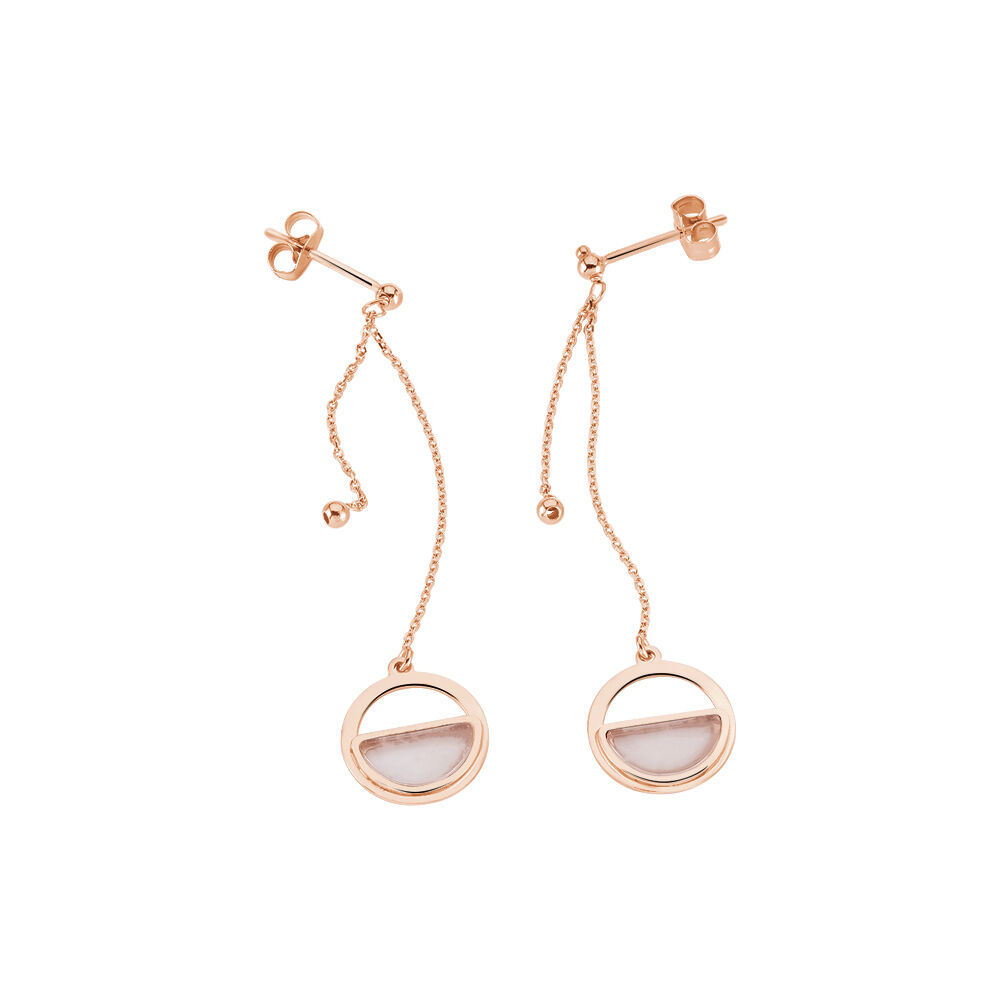 Boucles D'oreilles Or Rose Cendra Forme Cercle - Pendantes Femme | Marc Orian