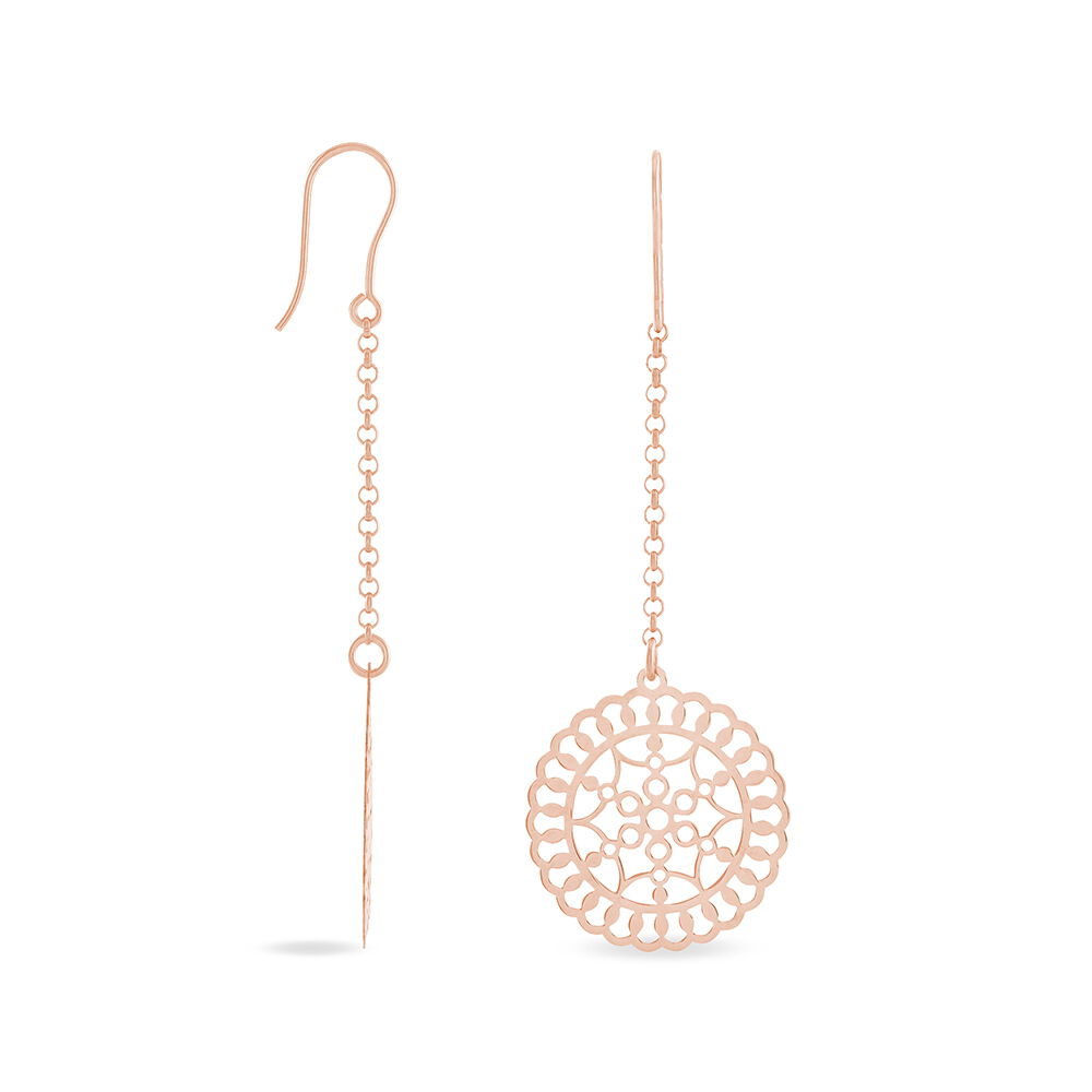 Boucles D'oreilles Pendantes Rotonda Argent Rose -  Femme | Marc Orian