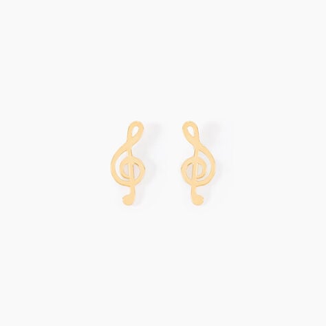 Boucles D'oreilles Puces Bayram Musique Or Jaune - Puces Femme | Marc Orian