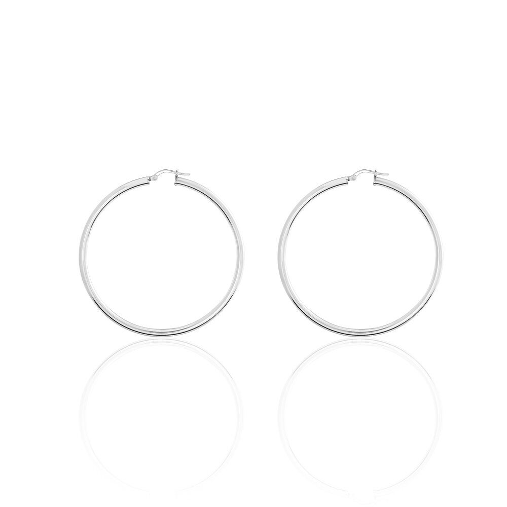 Créoles Argent Blanc Anne - Créoles Femme | Marc Orian