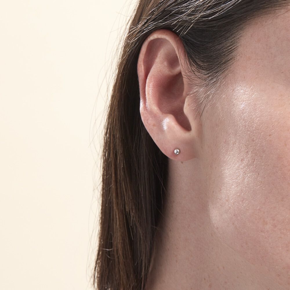 Boucles D'oreilles Puces Or Blanc Fidelia - Puces Femme | Marc Orian