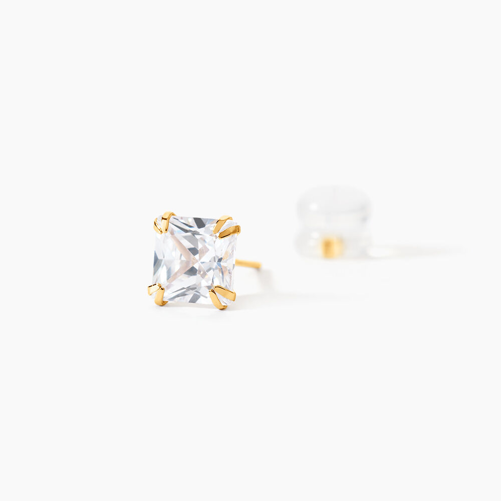 Boucles D'oreilles Puces Or Jaune Doreen Oxydes De Zirconium - Puces Famille | Marc Orian
