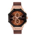 Montre Montignac Octongon Multifonction Marron - Montres &eacute;tanches Homme | Marc Orian