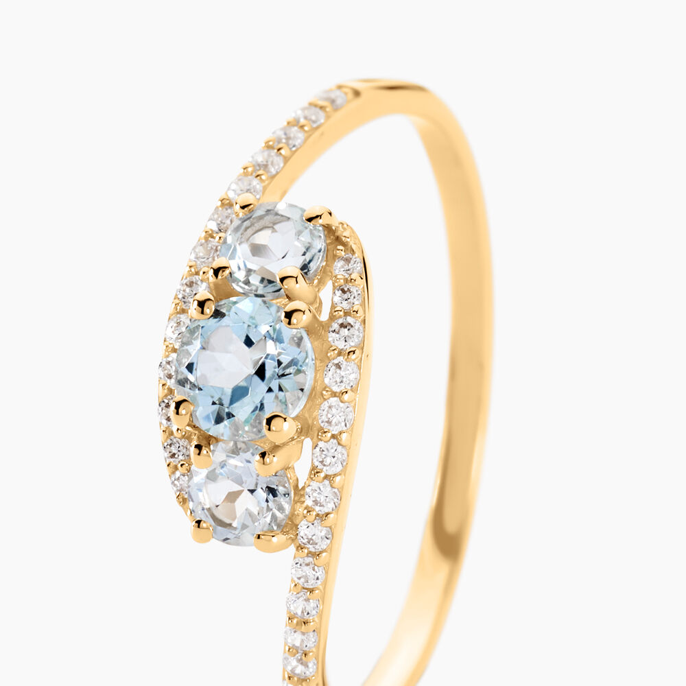 Bague Chloe Or Jaune Topaze Et Oxyde De Zirconium - Bagues pierres fines Femme | Marc Orian