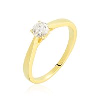 Bague Solitaire Vicoeuria Or Jaune Diamant Synthétique