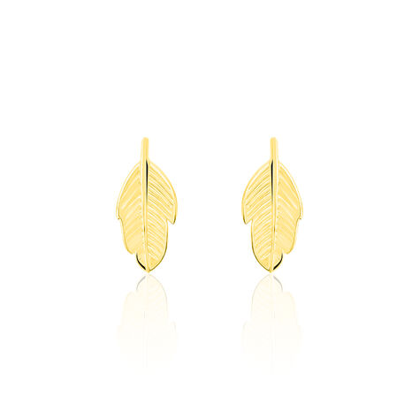 Boucles D'oreilles Puces Bartolomea Feuilles Or Jaune - Clous d'oreilles Femme | Marc Orian