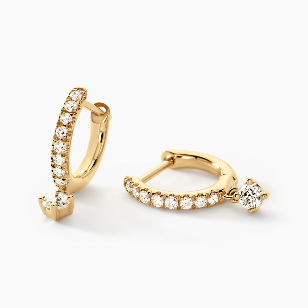 Cr&eacute;oles Antonija Or Jaune Diamant Synth&eacute;tique - Cr&eacute;oles Femme | Marc Orian