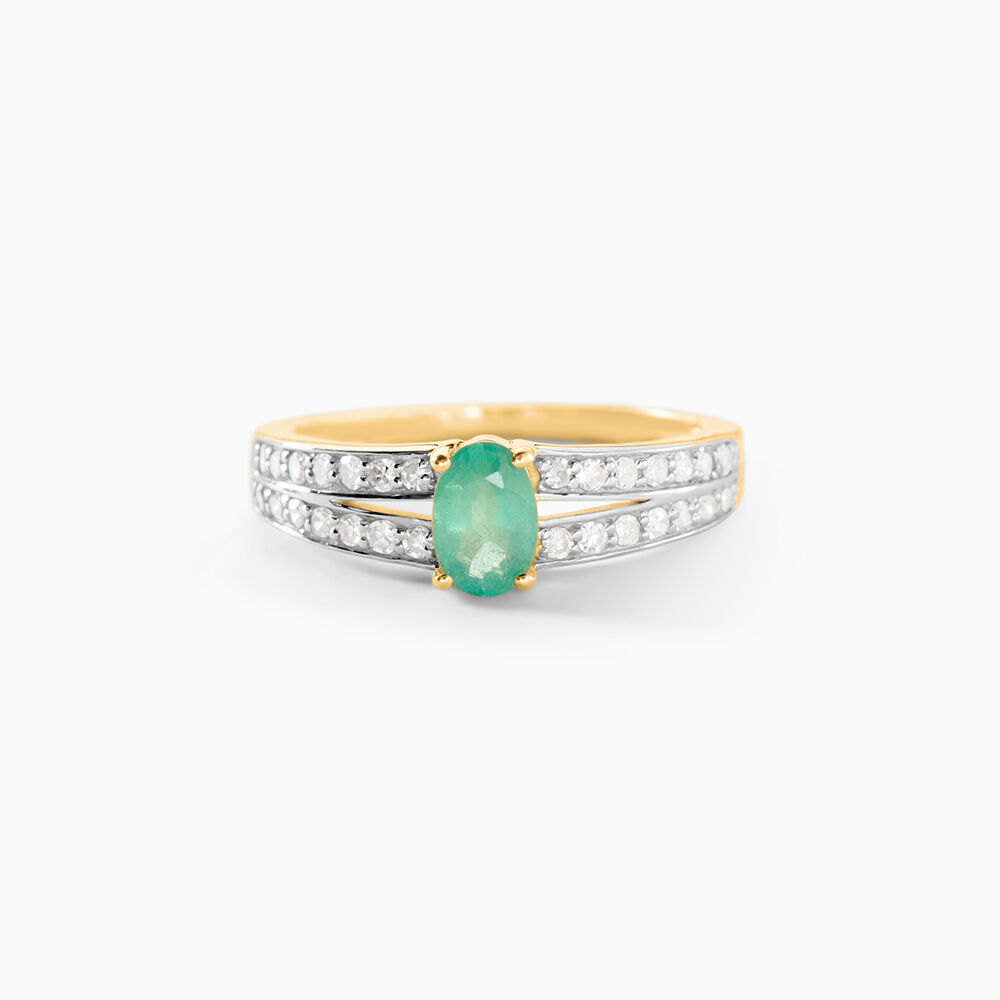 Bague Carlton Or Jaune Emeraude Diamant - Bagues vintage Femme | Marc Orian