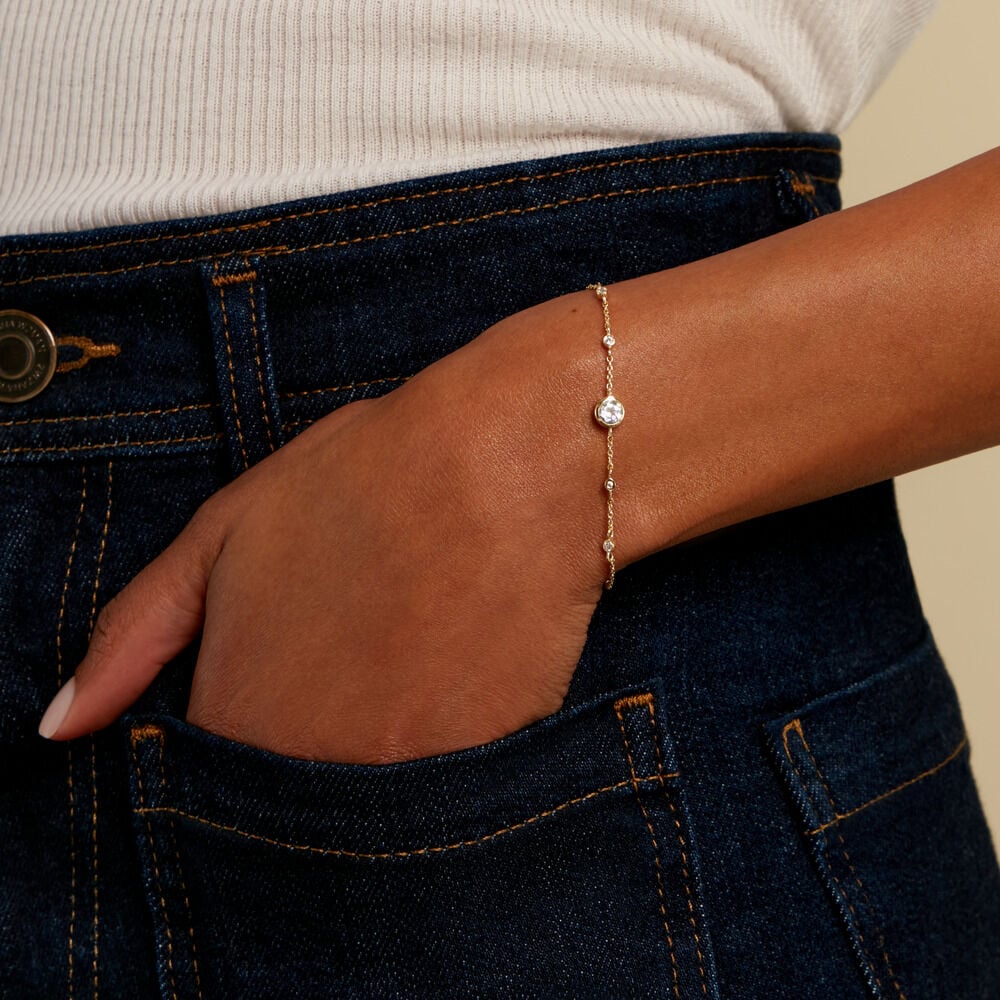 Bracelet Poem Argent Jaune Topaze Oxyde De Zirconium - Bracelets fantaisie Femme | Marc Orian