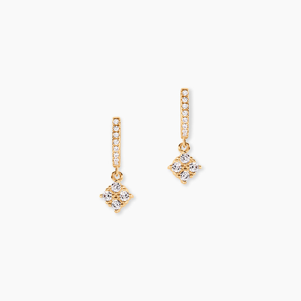 Cr&eacute;oles &eacute;clat Perl&eacute; Plaqu&eacute; Or Oxyde De Zirconium - Boucles d'oreilles pampille Femme | Marc Orian