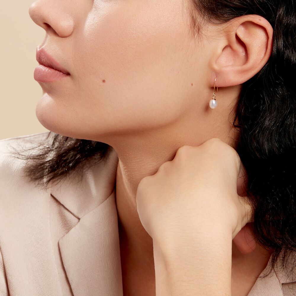 Boucles D'oreilles Pendantes Baroque Or Jaune Perle De Culture - Boucles d'oreilles mariage Femme | Marc Orian