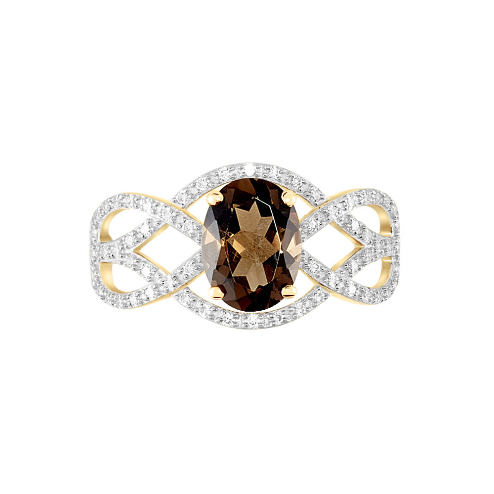 Bague Tina Or Jaune Quartz Et Oxyde De Zirconium - Bagues avec pierre Femme | Marc Orian