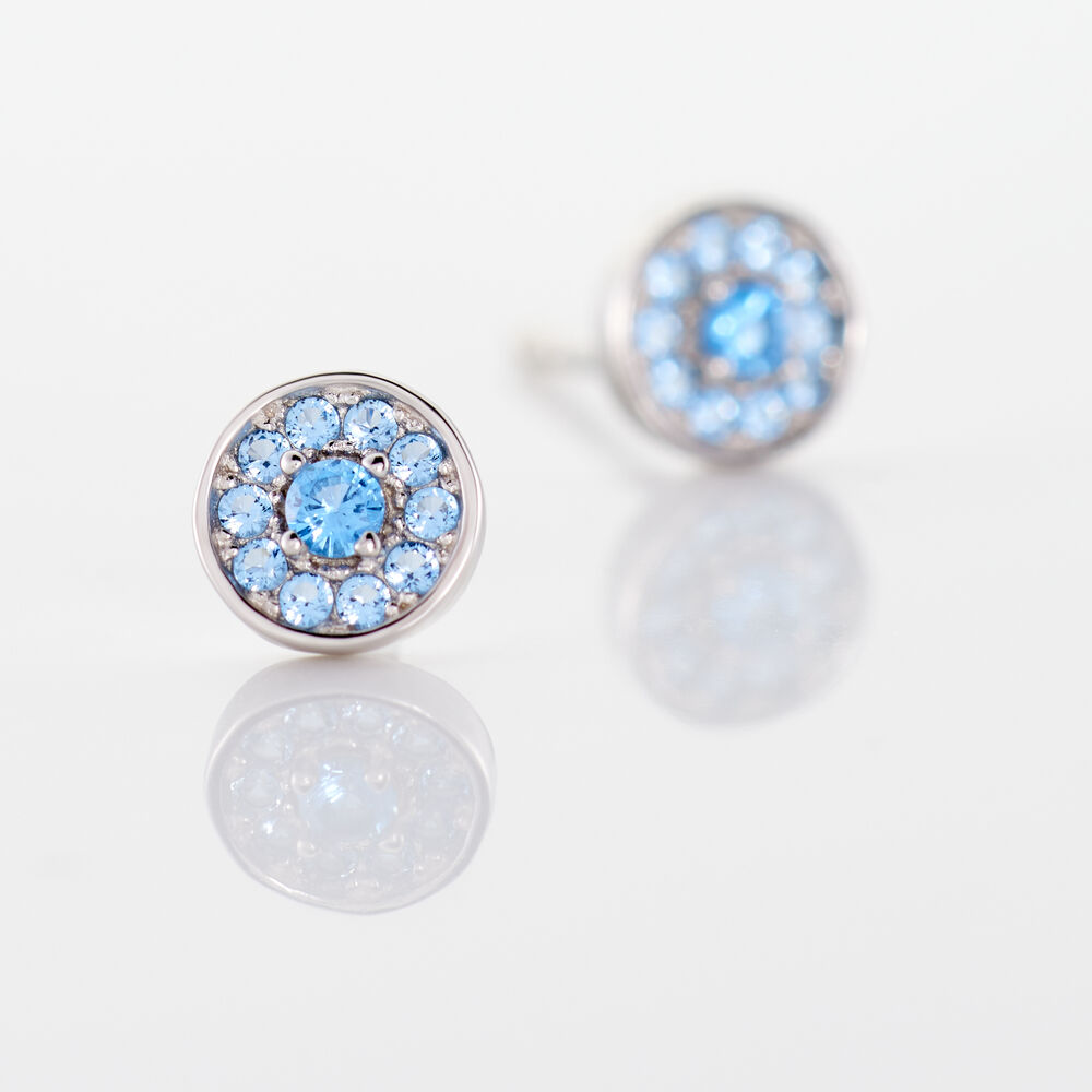 Boucles D'oreilles Puces Auxana Argent Blanc Oxyde De Zirconium - Puces Femme | Marc Orian