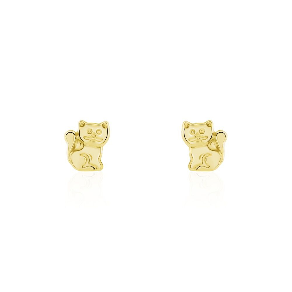 Boucles D'oreilles Puces Florenta Chat Or Jaune - Puces Enfant | Marc Orian
