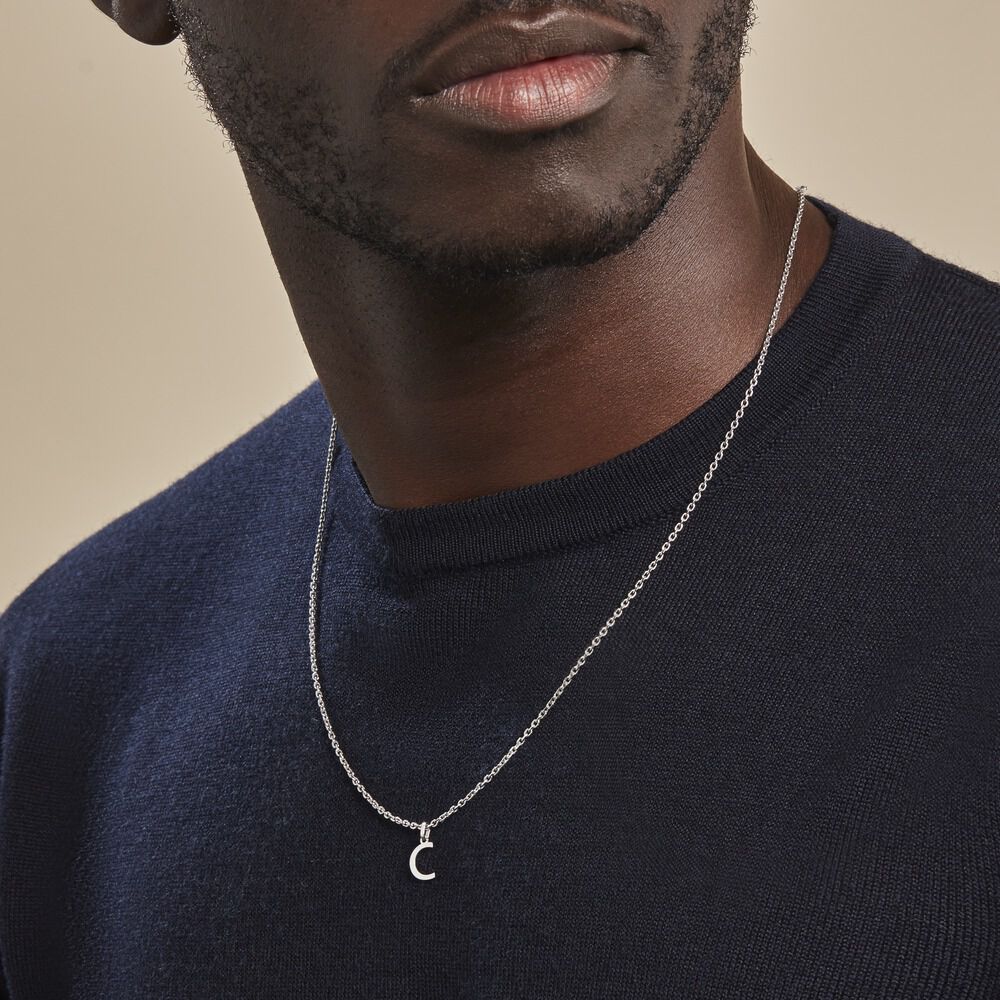 Pendentif Ionia Lettre Or Blanc - Pendentifs Famille | Marc Orian