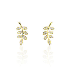 Boucles D'oreilles Puces Ael Or Jaune Oxyde De Zirconium - Clous d'oreilles Femme | Marc Orian