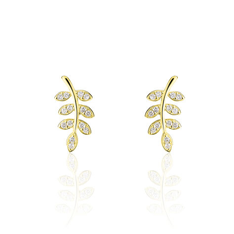 Boucles D'oreilles Puces Ael Or Jaune Oxyde De Zirconium - Clous d'oreilles Femme | Marc Orian