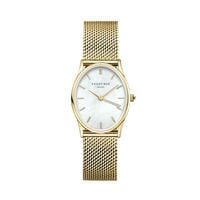 cadran doré fond blanc bracelet acier doré
