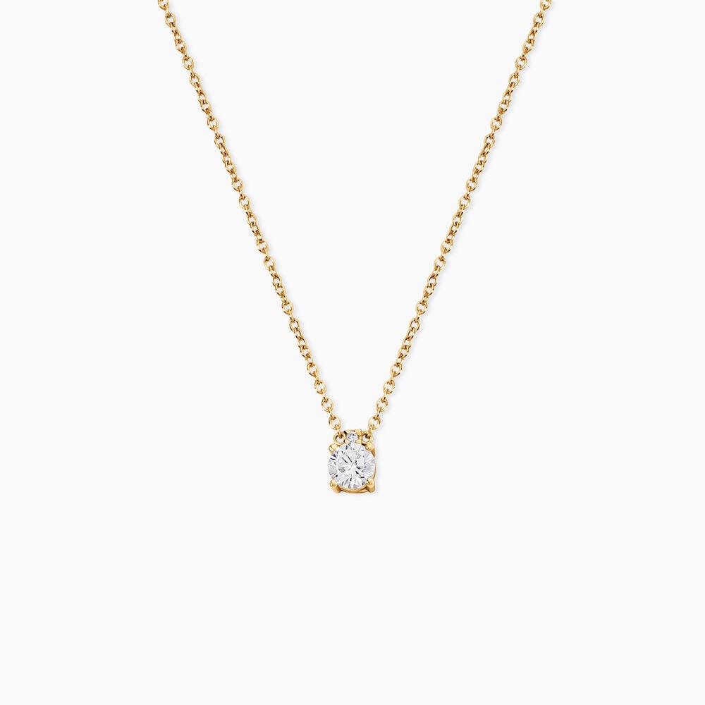 Collier Zilda Argent Dor&eacute; A L'Or 750/1000 Oxyde De Zirconium - Colliers avec pierres Femme | Marc Orian