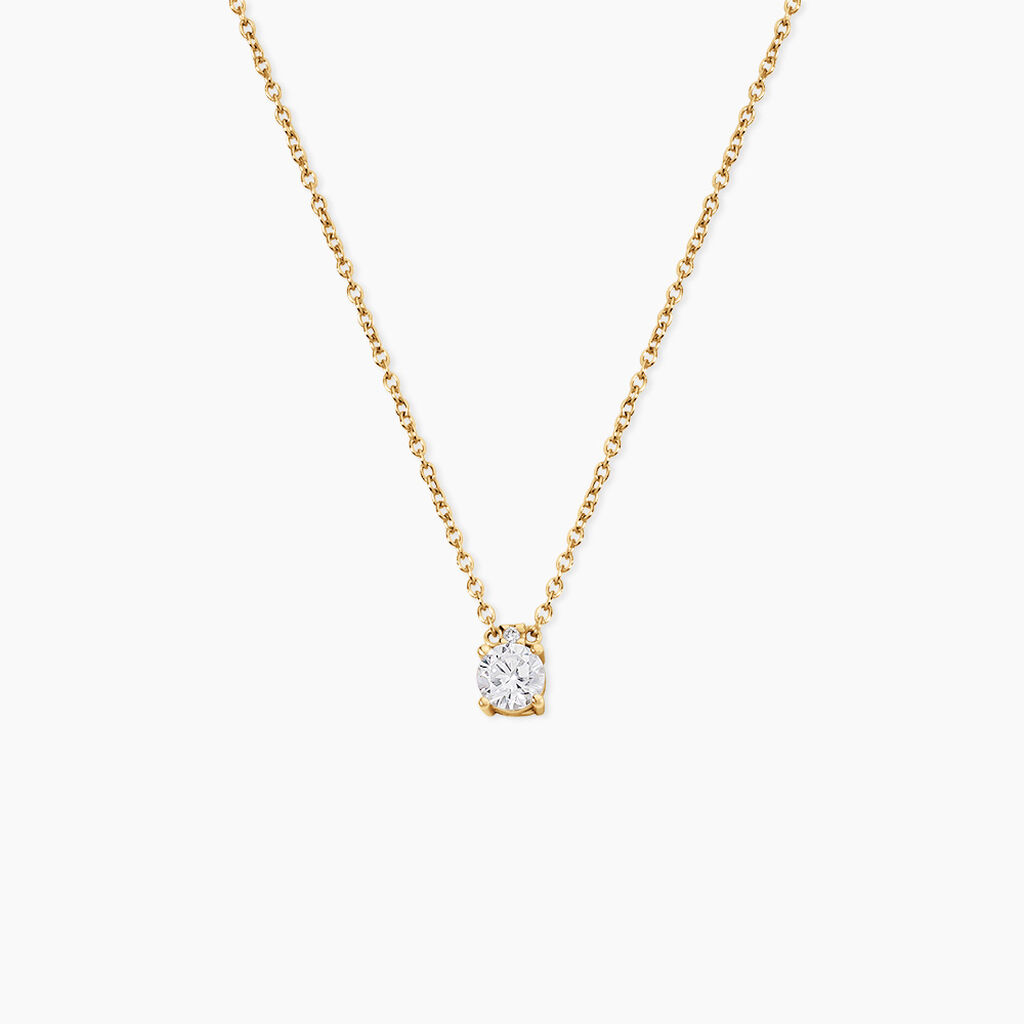 Collier Zilda Argent Dor&eacute; A L'Or 750/1000 Oxyde De Zirconium - Colliers avec pierres Femme | Marc Orian