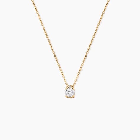 Collier Zilda Argent Dor&eacute; A L'Or 750/1000 Oxyde De Zirconium - Colliers avec pierres Femme | Marc Orian