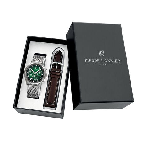 Coffret De Montre Pierre Lannier Lannier Aviateur Vert - Montres &eacute;tanches Homme | Marc Orian