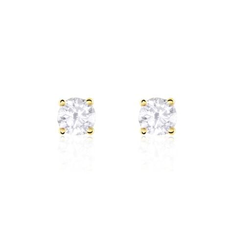 Boucles D'oreilles Puces Or Jaune Victoria Diamants - Puces Femme | Marc Orian