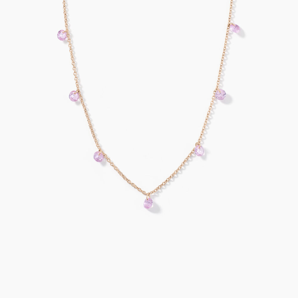 Collier Collie Argent Rose Oxyde De Zirconium - Colliers avec pierres Femme | Marc Orian