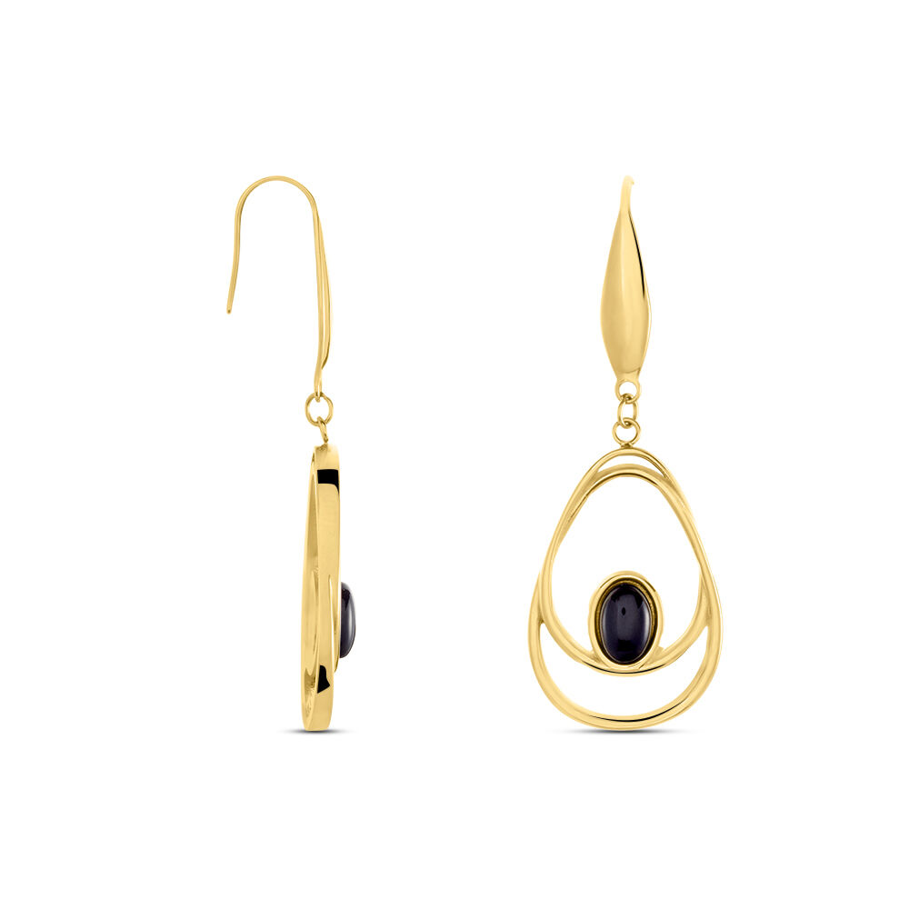 Boucles D'oreilles Pendantes Acier Doré Ruben Agate - Pendantes Femme | Marc Orian