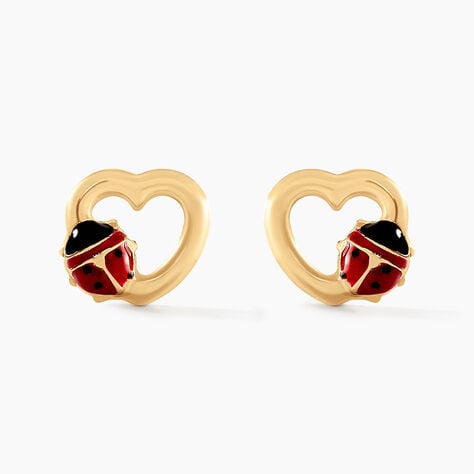 Boucles D'oreilles Puces Or Jaune Syringa Smalto - Puces Enfant | Marc Orian
