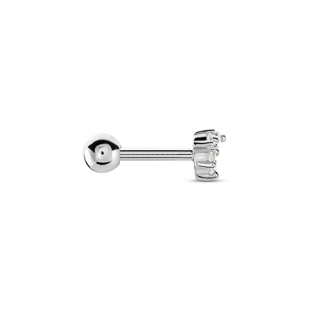 Piercing D'oreille Unitaire Nara Argent Blanc Oxyde De Zirconium -  Femme | Marc Orian