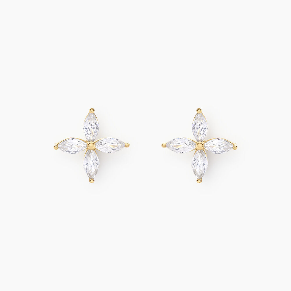Boucles D'oreilles Puces Stellia Or Jaune Oxyde De Zirconium - Puces Femme | Marc Orian