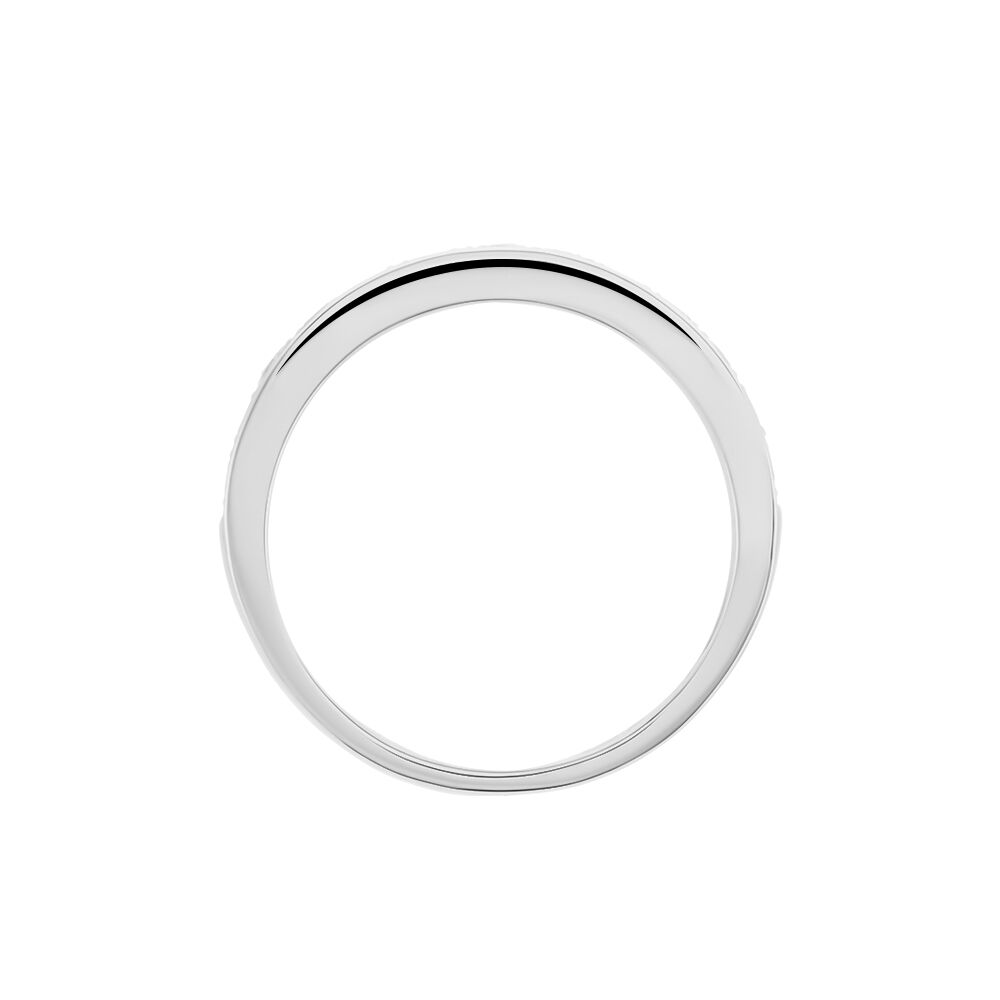 Demi-alliance Or Blanc  Valentine Diamant Synthetique - Alliances avec pierres Femme | Marc Orian