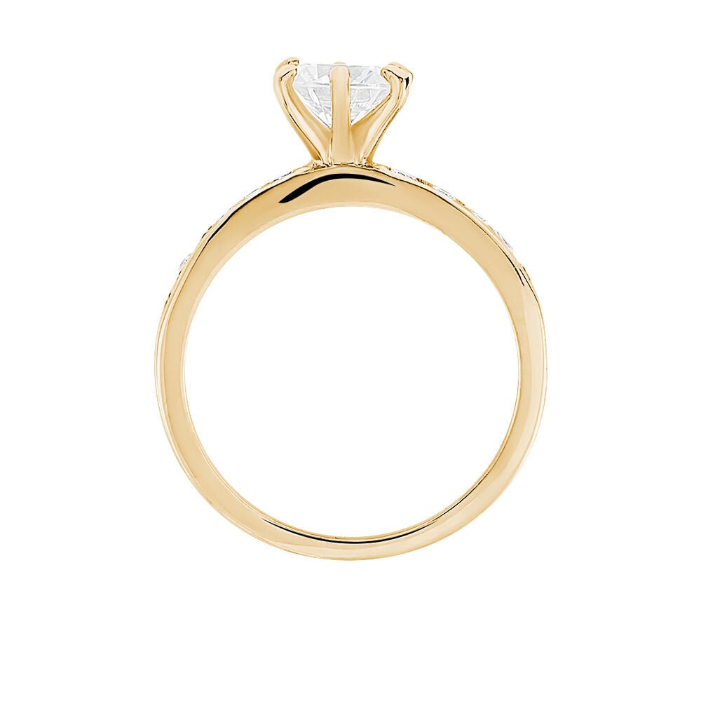 Bague Double Jeu Plaqu&eacute; Or Jaune Oxyde De Zirconium - Solitaires Femme | Marc Orian