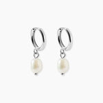 Boucles D'Oreilles Pendantes Pearl Acier Blanc Pierre De Synthese - Pendantes Homme | Marc Orian
