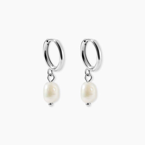 Boucles D'Oreilles Pendantes Pearl Acier Blanc Pierre De Synthese - Pendantes Homme | Marc Orian