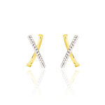 Cr&eacute;oles Bleona Croisees Or Jaune Strass - Cr&eacute;oles Femme | Marc Orian