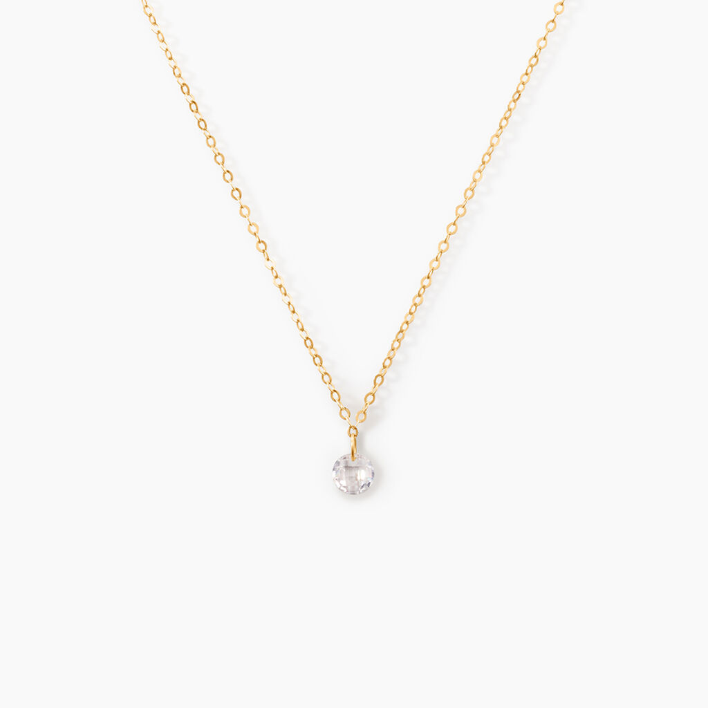 Collier Or Jaune Emilee Oxyde De Zirconium - Colliers avec pierres Enfant | Marc Orian