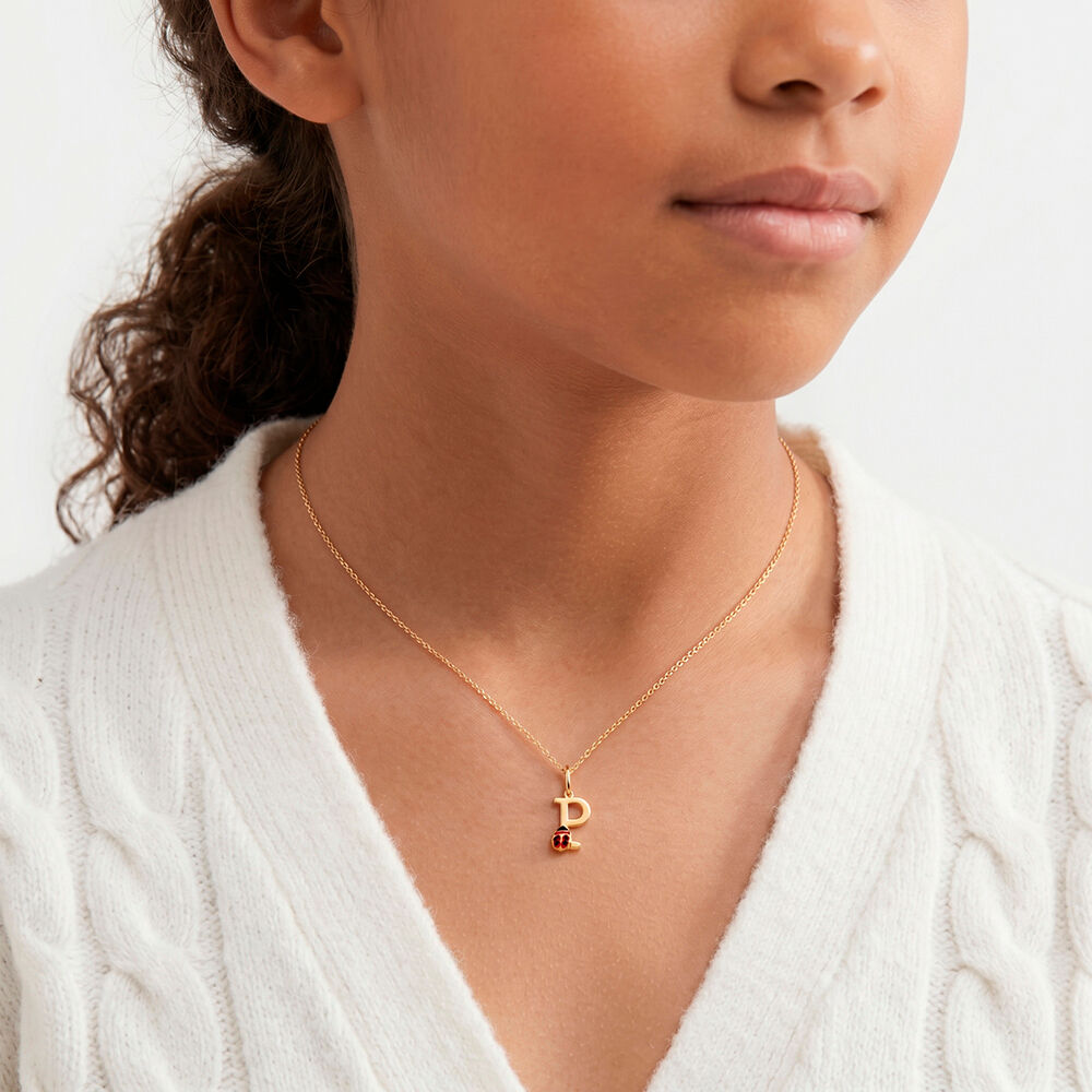 Pendentif Helidie Coccinelle Lettre Or Jaune - Pendentifs Enfant | Marc Orian