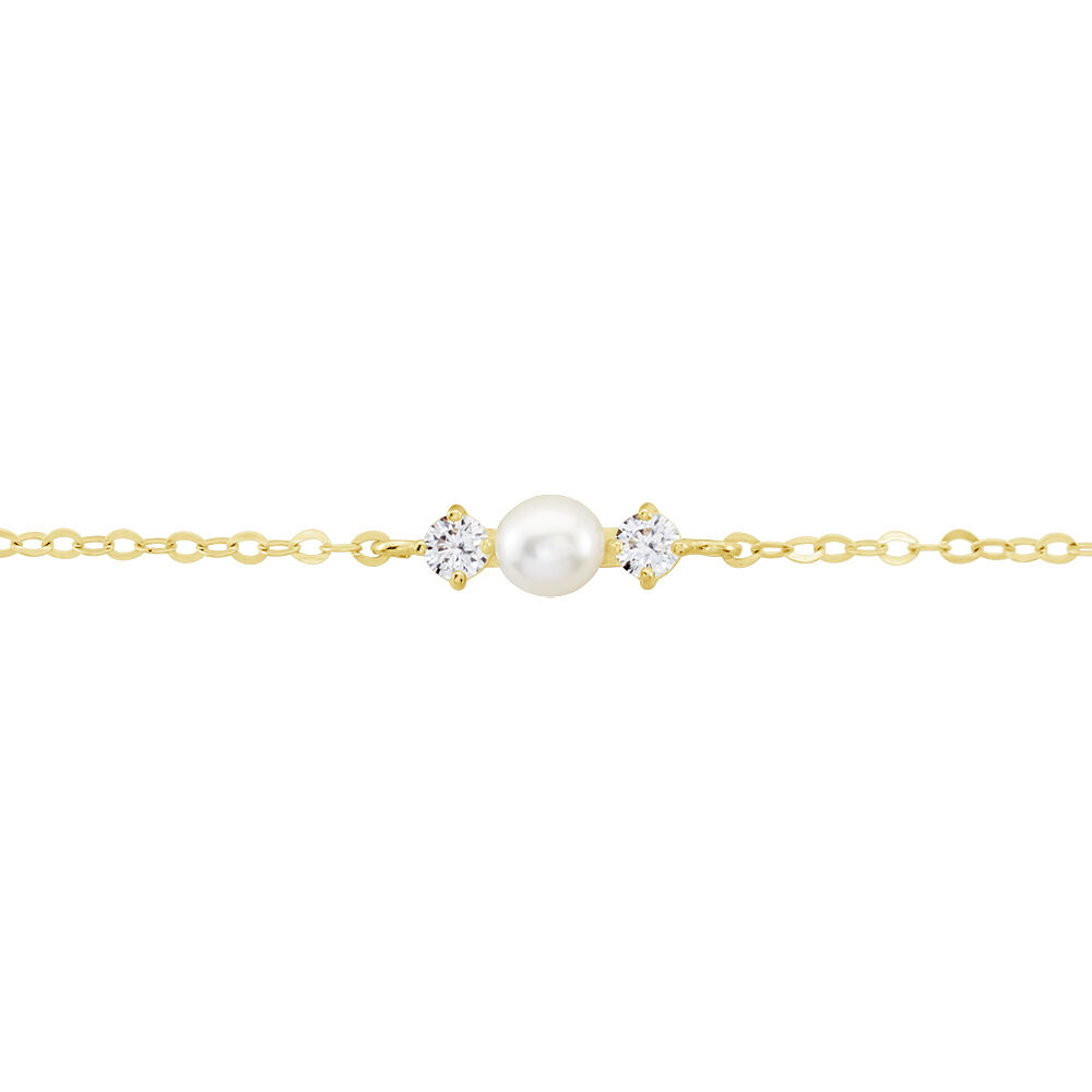 Bracelet Or Jaune Audrea Perle De Culture Oxydes De Zirconium - Bracelets chaînes Enfant | Marc Orian