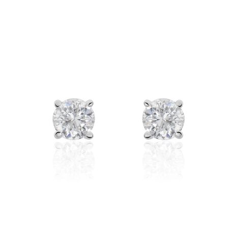 Boucles D'oreilles Puces Aphrodite Or Blanc Diamant - Clous d'oreilles Famille | Marc Orian