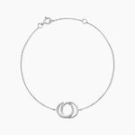 Bracelet Or Blanc Tresha Diamants - Bracelets Anneaux Entrelaces Femme | Marc Orian