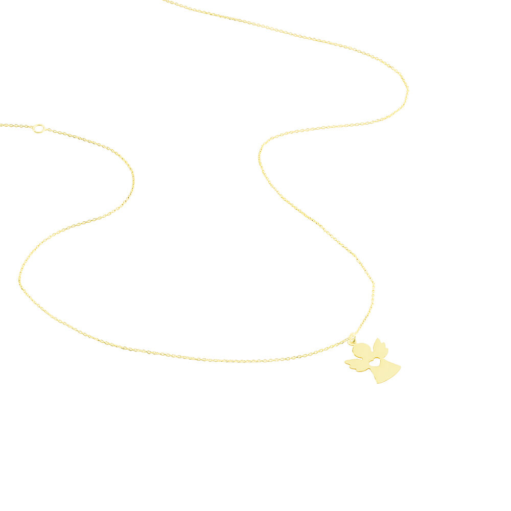 Collier Hallie Ange Et Coeur Or Jaune - Colliers ete Enfant | Marc Orian