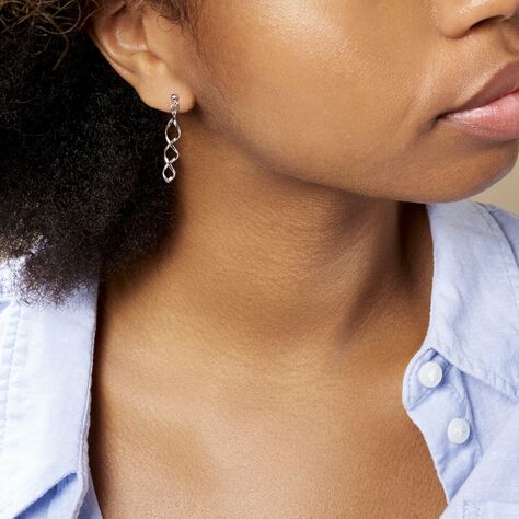 Boucles D'oreilles Pendantes Jolanda Argent Blanc - Boucles d'oreilles Pendantes Femme | Marc Orian