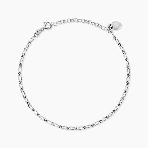 Cha&icirc;ne De Cheville Laurelyn Maille Alternee 1/1 Argent Blanc - Chaines de cheville Femme | Marc Orian