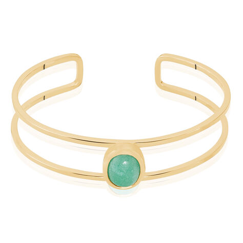Bracelet Jonc Veina Plaqu&eacute; Or Jaune Aventurine - Bracelets joncs Femme | Marc Orian